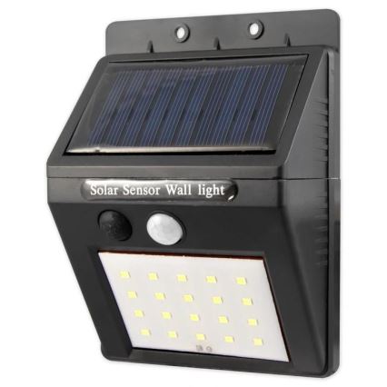 Applique murale solaire à LED avec capteur et panneau externe LED/0,55W/3,7V 1200 mAh IP65