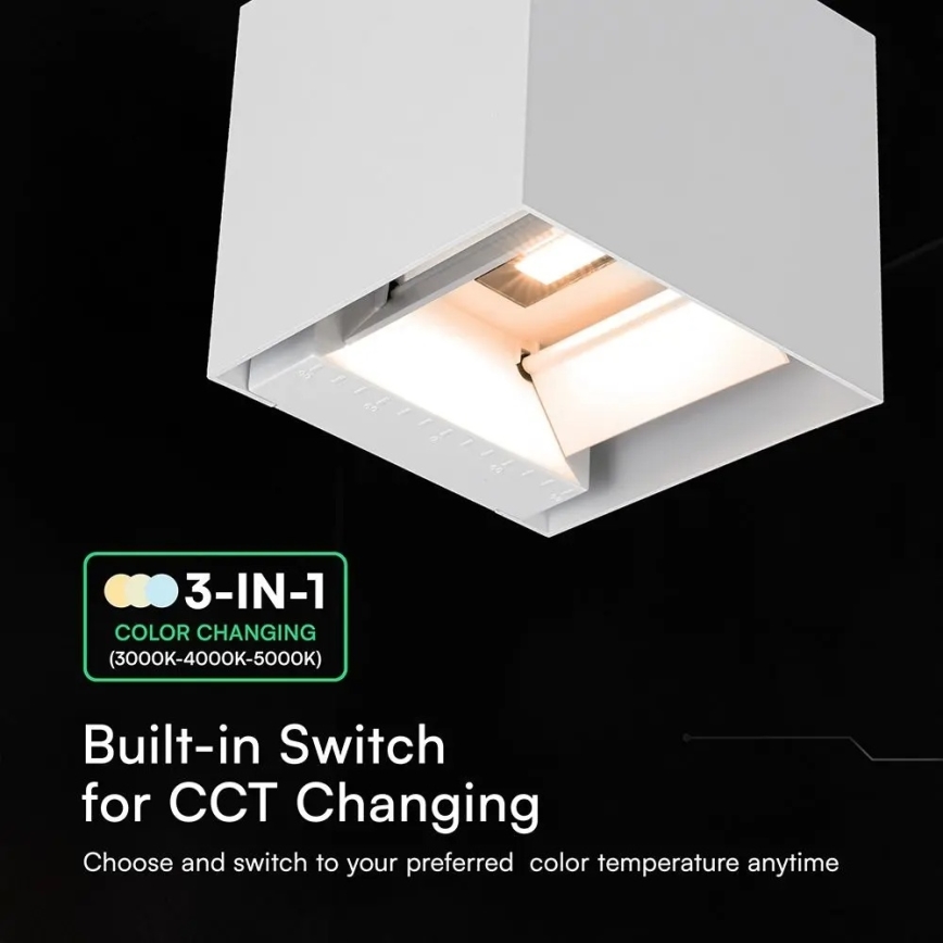 Applique murale solaire à LED avec capteur LED/9W/3,7V 3000/4000/5000K IP65 2600 mAh blanc