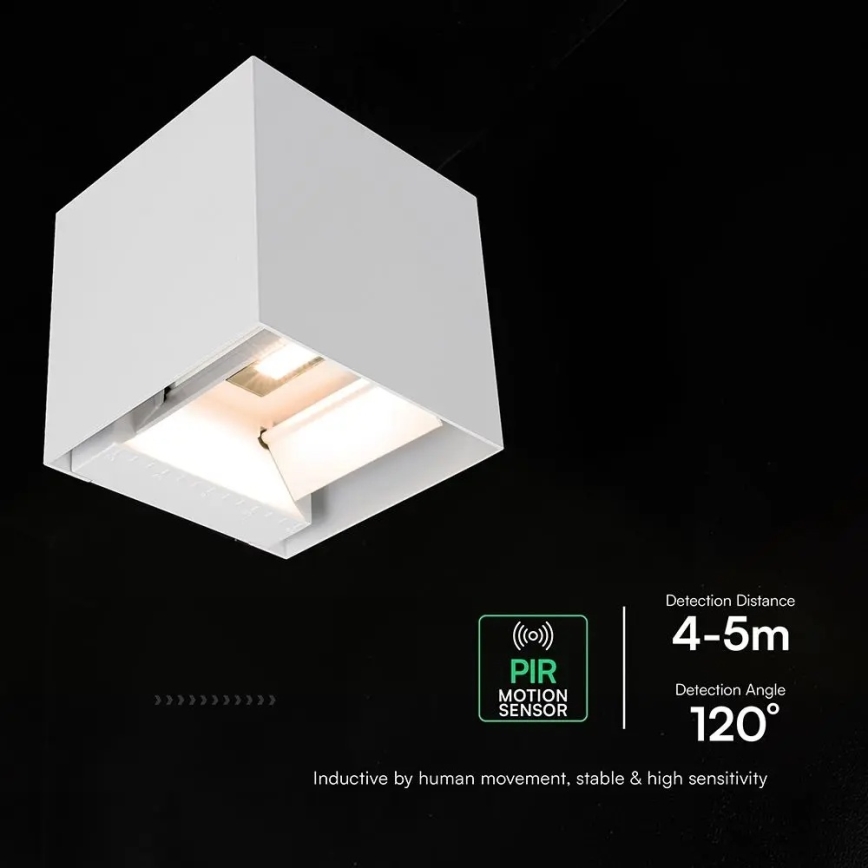 Applique murale solaire à LED avec capteur LED/9W/3,7V 3000/4000/5000K IP65 2600 mAh blanc