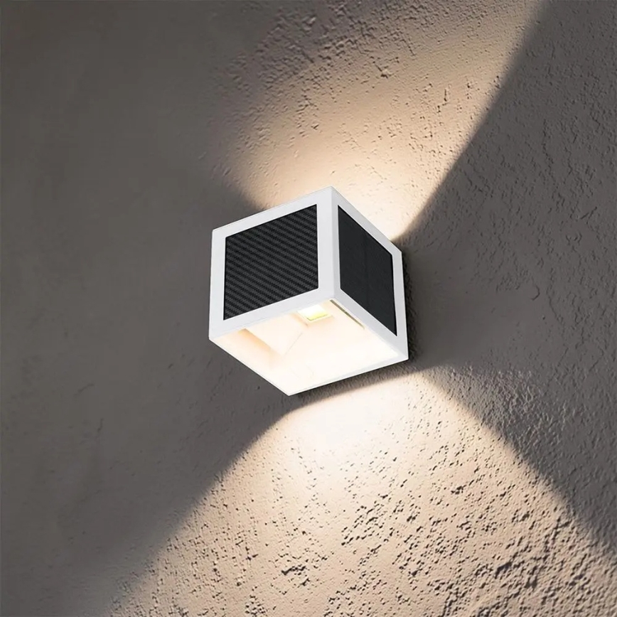Applique murale solaire LED avec capteur LED/9W/3,7V 3000/4000/6000K IP65 2600 mAh blanc