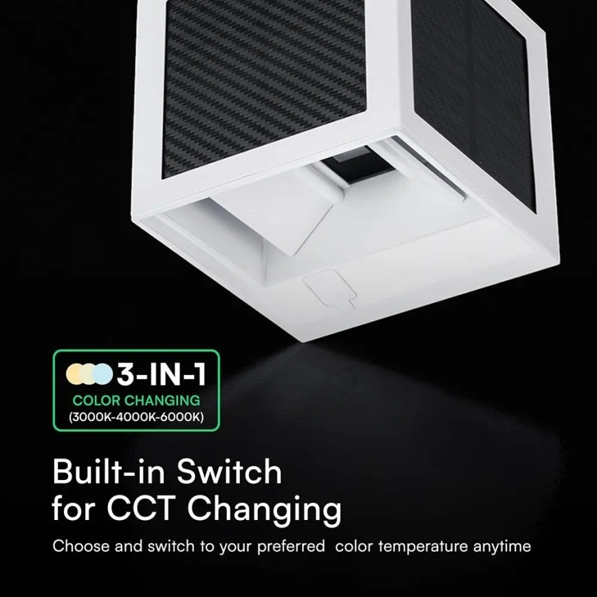 Applique murale solaire LED avec capteur LED/9W/3,7V 3000/4000/6000K IP65 2600 mAh blanc