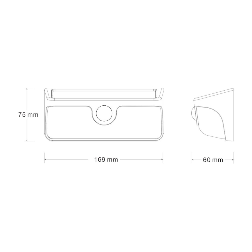 Applique murale solaire LED avec capteur LINK LED/5W/3,7V 2000 mAh IP65 noir