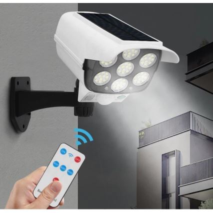 Applique murale solaire LED avec détecteur KAMERA LED/1W/3,7V IP44 + Télécommande