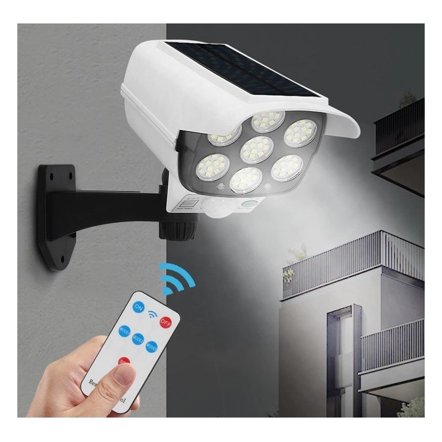 Applique murale solaire LED avec détecteur KAMERA LED/1W/3,7V IP44 + Télécommande