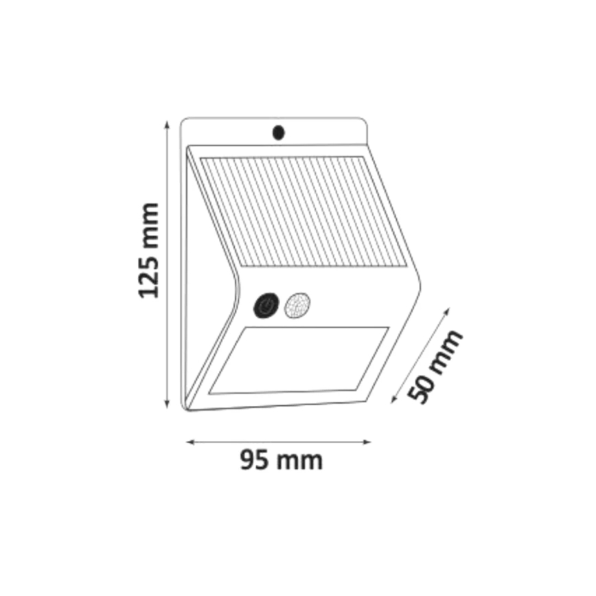 Applique murale solaire LED avec détecteur LED/2,2W IP44
