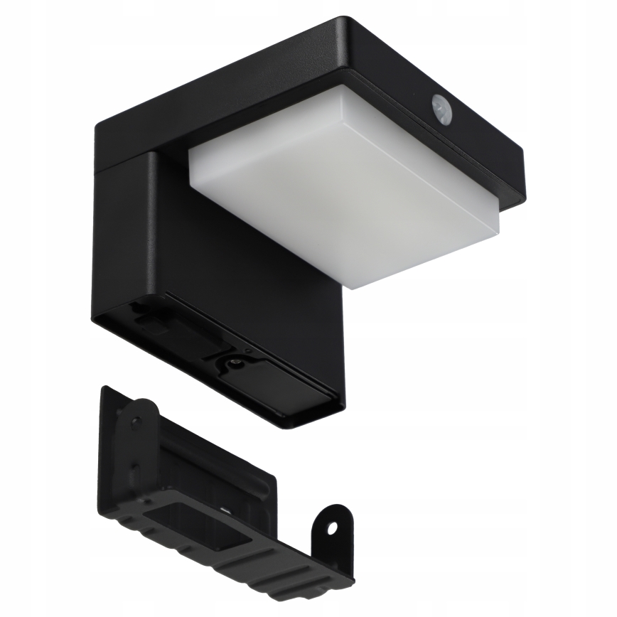 Applique murale solaire LED avec détecteur LED/5W/3,7V 2000 mAh IP44 noir