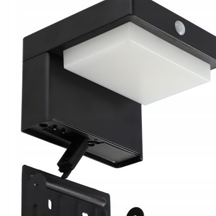 Applique murale solaire LED avec détecteur LED/5W/3,7V 2000 mAh IP44 noir