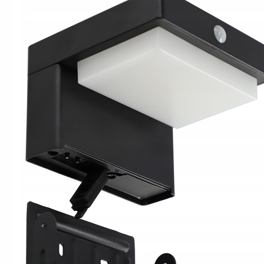 Applique murale solaire LED avec détecteur LED/5W/3,7V 2000 mAh IP44 noir