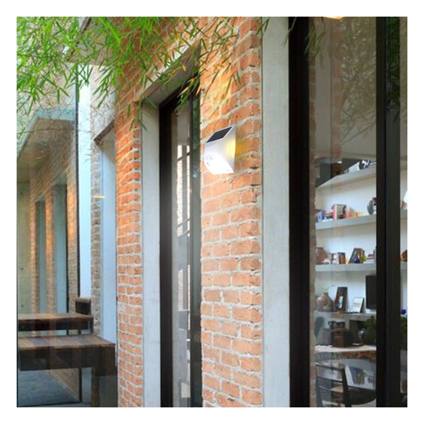 Applique murale solaire LED avec détecteur LED/3W/3,7V 3000/4000K 1200 mAh IP54 blanche