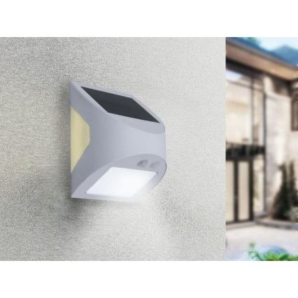 Applique murale solaire LED avec détecteur LED/3W/3,7V 3000/4000K 1200 mAh IP54 blanche