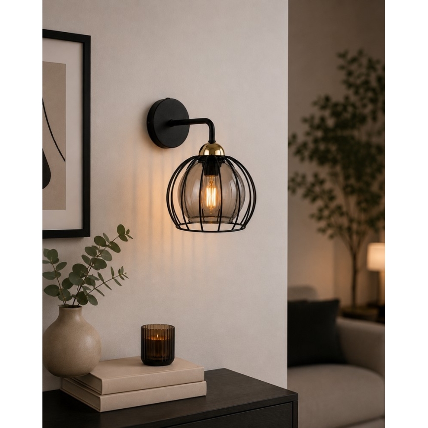Applique murale SOLO BLACK 1xE27/60W/230V noir/doré