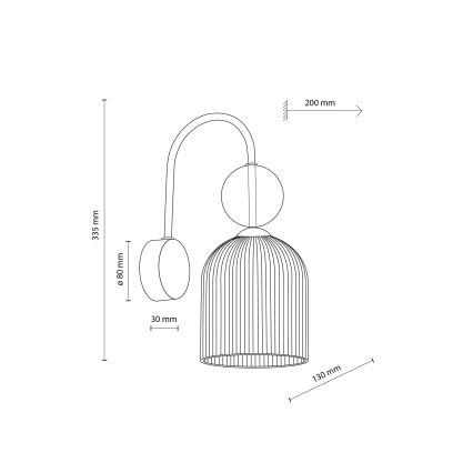 Applique murale SOPHIA 1xE14/10W/230V noir/beige fumé