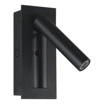 Applique murale spot LED 2 W, 230 V, 3000 K, noir