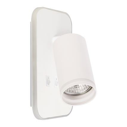 Applique murale spot LED PIPE 1xGU10/10W/230V + LED/6W, blanche