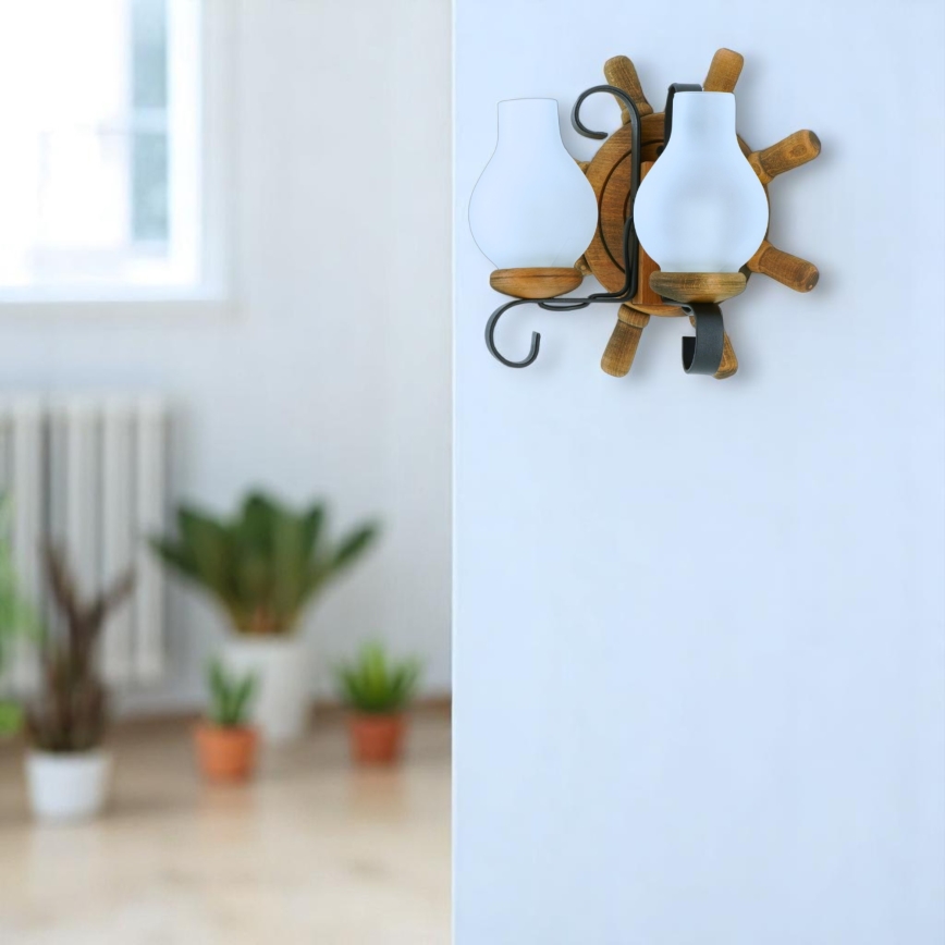 Applique murale TIMONA 2xE14/40W/230V hêtre - FSC certifié