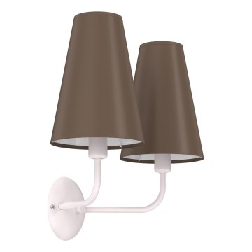 Applique murale TORTOLA 2xE14/15W/230V marron/crème