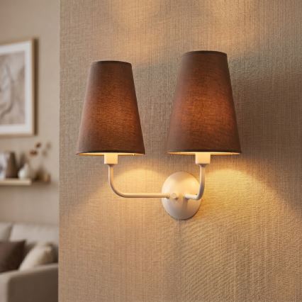 Applique murale TORTOLA 2xE14/15W/230V marron/crème