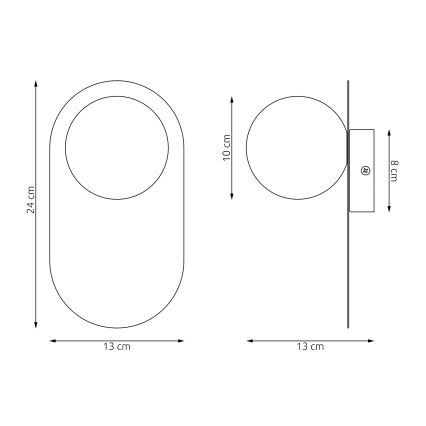 Applique murale VIVA 1xG9/8W/230V grise