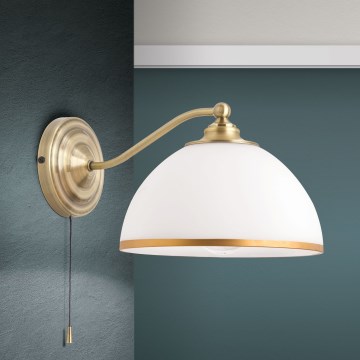 Applique OLD LAMP 1xE27/40W/230V bianco/ottone