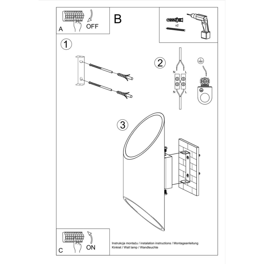 Applique PENNE 30 1xG9/40W/230V nero