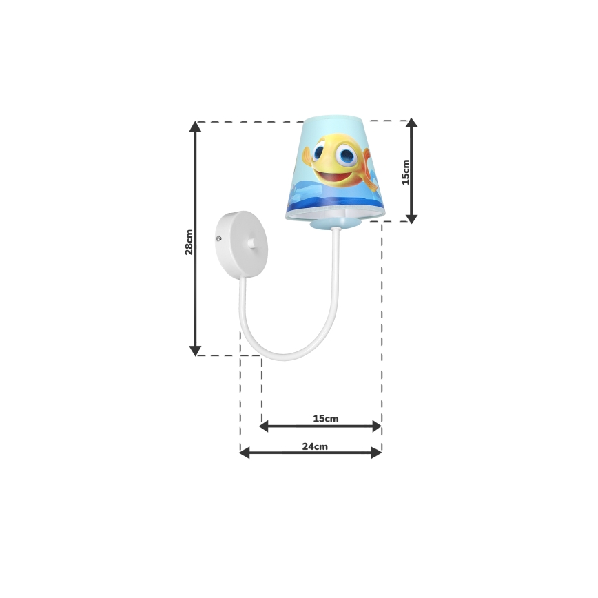 Applique per bambini FISH 1xE14/40W/230V