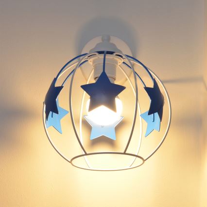 Applique per bambini STARS 1xE27/15W/230V blu/bianco