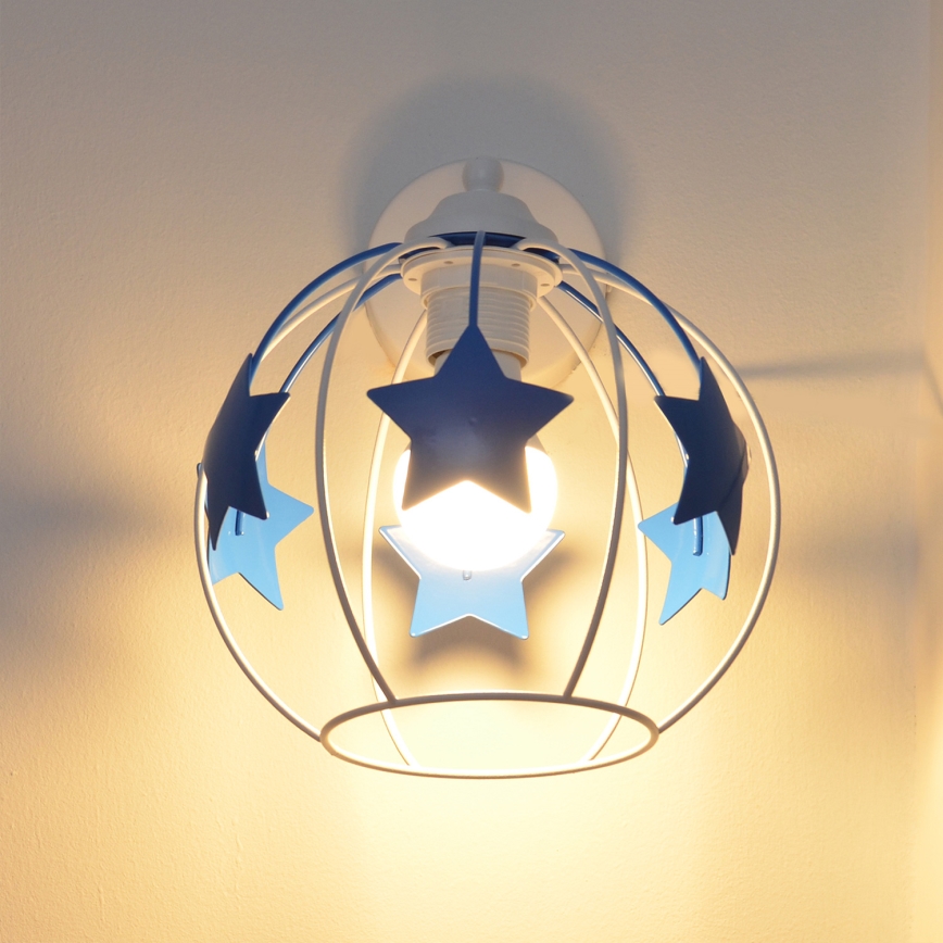 Applique per bambini STARS 1xE27/15W/230V blu/bianco
