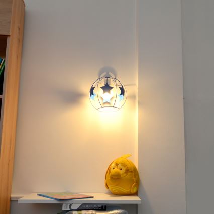 Applique per bambini STARS 1xE27/15W/230V blu/bianco