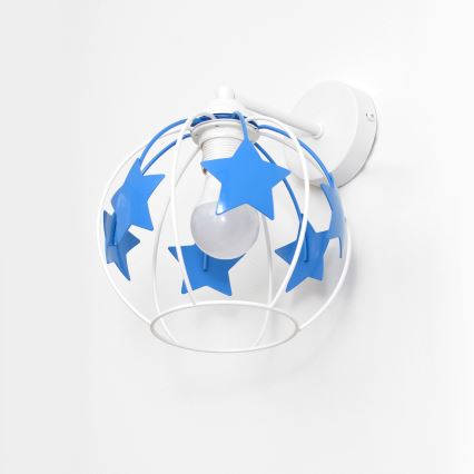 Applique per bambini STARS 1xE27/15W/230V blu/bianco