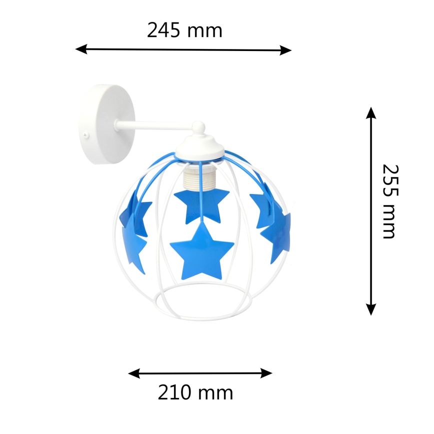 Applique per bambini STARS 1xE27/15W/230V blu/bianco