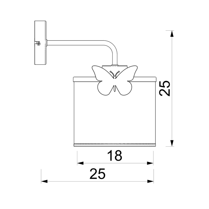 Applique per bambini SWEET 1xE27/15W/230V bianco/farfalla