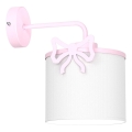 Applique per bambini SWEET 1xE27/15W/230V bianco/rosa/bow