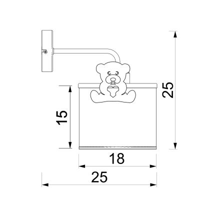 Applique per bambini SWEET 1xE27/15W/230V bianco/rosa/orsacchiotto