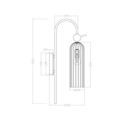 Applique PIEGA 1xE14/40W/230V ottone/beige fumé