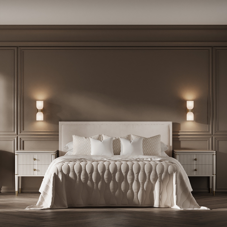 Applique PIEGA 2xE14/10W/230V ottone/bianco