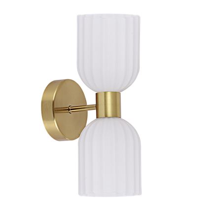 Applique PIEGA 2xE14/10W/230V ottone/bianco