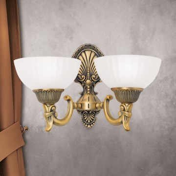 Applique ROCCA 2xE27/60W/230V bronzo/bianco