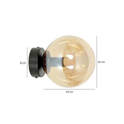 Applique ROSSI 1xE14/10W/230V nero/beige