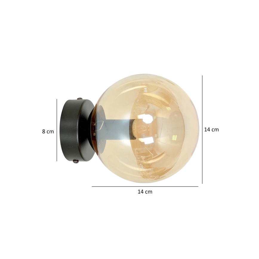 Applique ROSSI 1xE14/10W/230V nero/beige