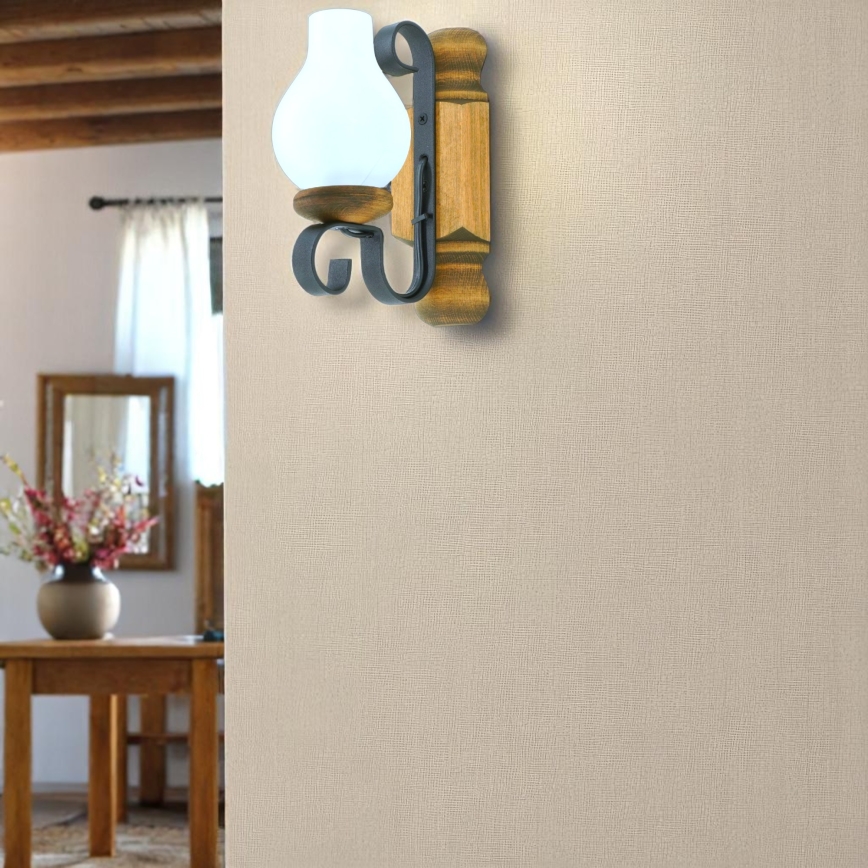 Applique RUSTIC 1xE14/40W/230V faggio