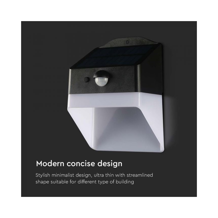 Applique murale solaire LED avec capteur LED/2W/3,7V 4000K IP65 1200 mAh