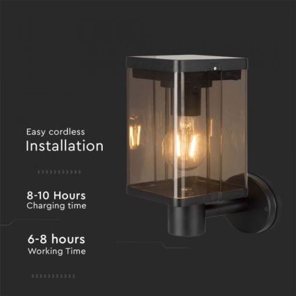 Applique murale solaire LED extérieure avec capteur LED/2,5W/3,7V 3000K IP54 2000 mAh