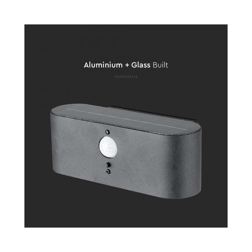 Applique murale solaire LED extérieure avec capteur LED/2,5W/3,7V 3000K IP54 2000 mAh