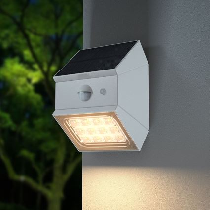 Applique solaire murale LED à capteur LED/2,5W/3,7V 3000/4000/6000K IP65 1200 mAh blanc