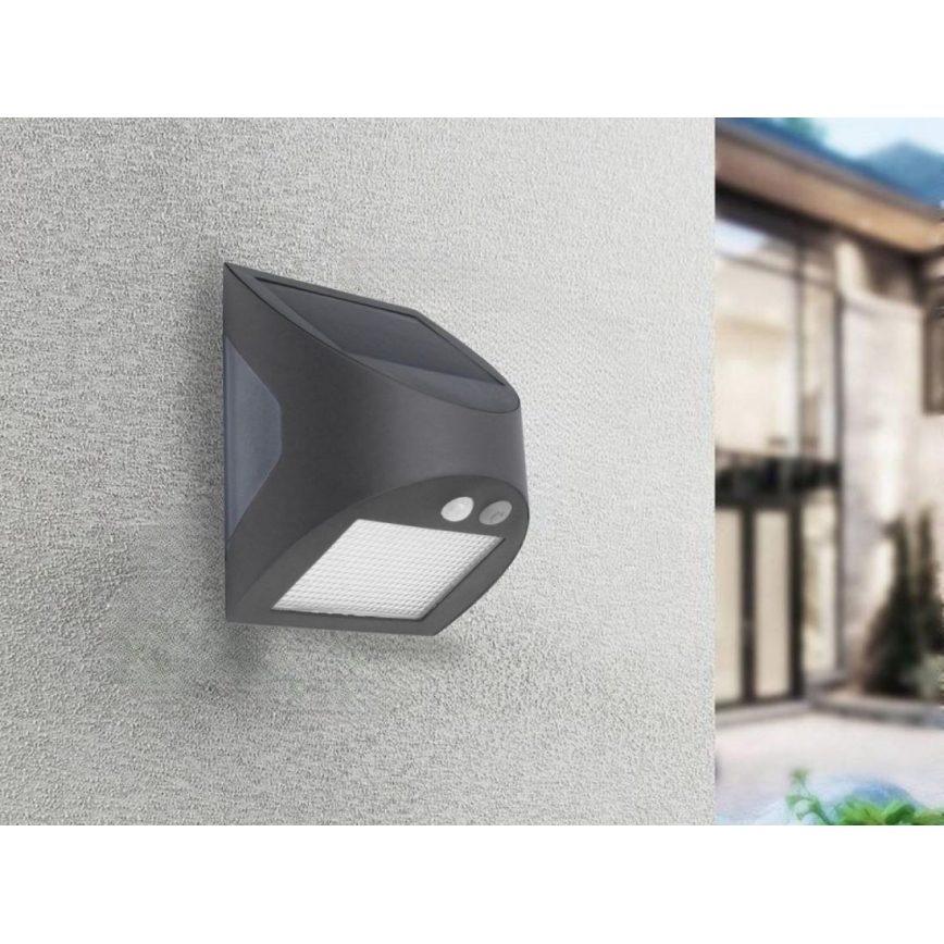 Applique solaire LED avec capteur LED/3W/3,7V 3000/4000K 1200 mAh IP54 anthracite