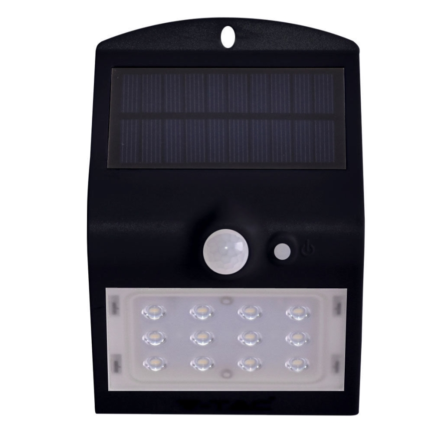 Applique solare a LED con sensore LED/1.5W/3,7V IP65 nera
