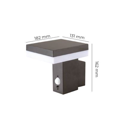 Applique solare a LED con sensore SOLARIS2 LED/5,5W/3,7V 4000K IP44