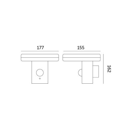 Applique solare a LED con sensore SOLARIS3 LED/5,5W/3,7V 4000K IP44