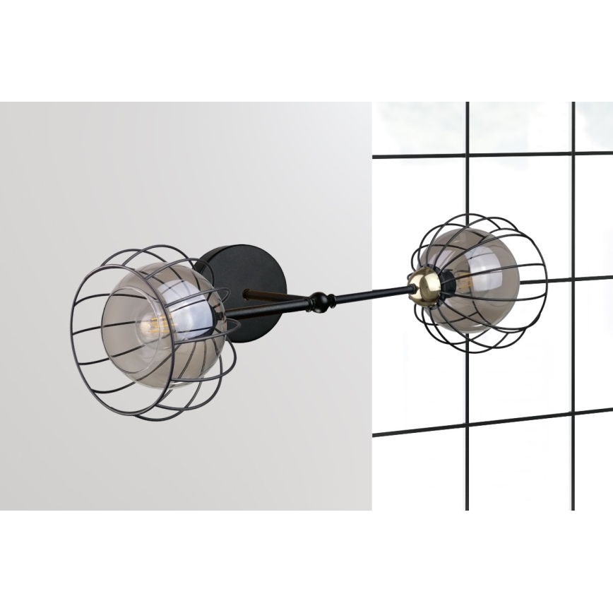 Applique SOLO BLACK 2xE27/60W/230V nero/oro
