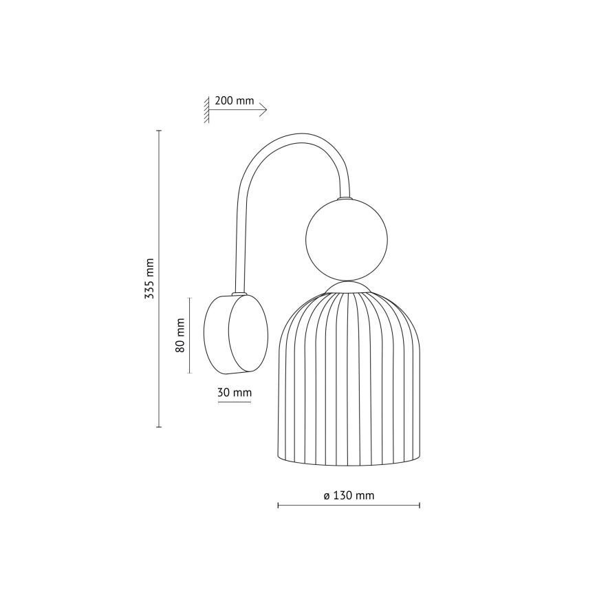 Applique SOPHIA 1xE14/10W/230V nero/verde/beige fumé
